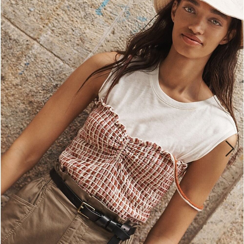 Madewell Jacquard Smocked Tank